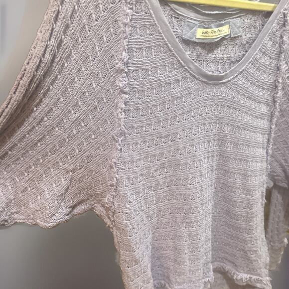 We the Free Free People Lavender Purple Thiens Hacci Raw Hem Sweater XS - Picture 5 of 5